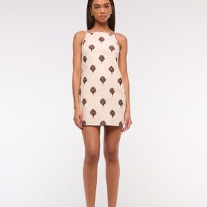 EUC worn once! Abercrombie Cream Brown linen blend dress  size med ~ $89